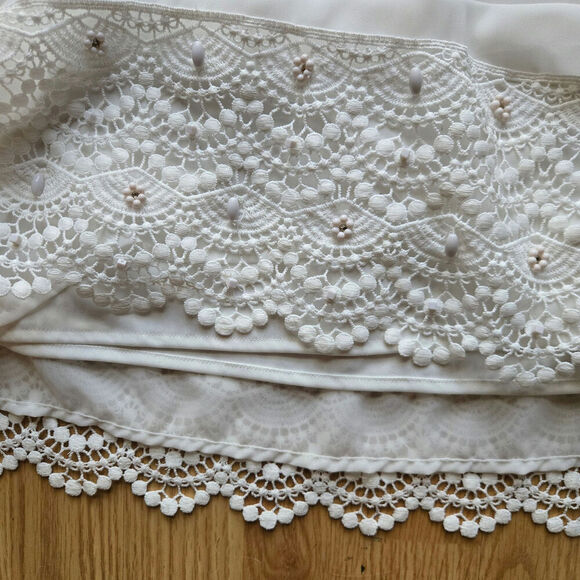 Mayoral Girls White Lace Embroidered Dress Size 14 Flutter Sleeve Sundress Boho - Picture 7 of 12